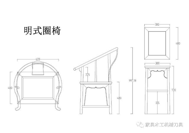 5款古典实木家具CAD设计图纸,附详细下料尺寸