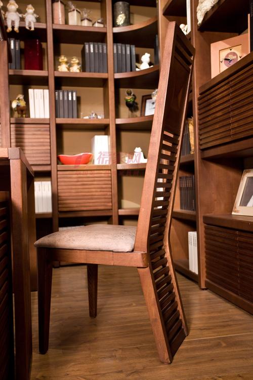 楷模家具 f02书椅 现代风格 办公椅 实木 贴木皮